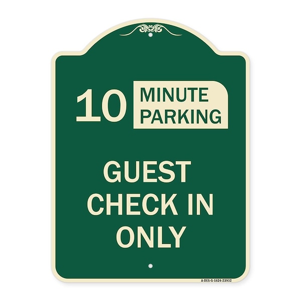 Signmission Guest Check in Choose Your Limit Minute Parking Heavy-Gauge Aluminum Sign, 24" x 18", G-1824-23932 A-DES-G-1824-23932 - main